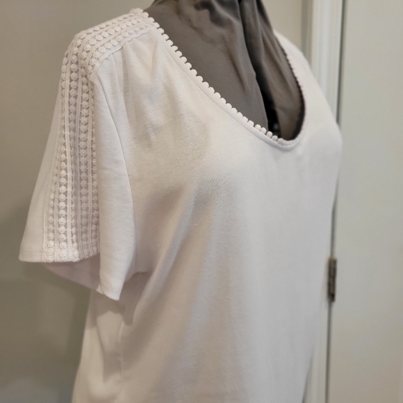 NWT 2X Rafaella White 100% Cotton Knit Top - Picture 5 of 13